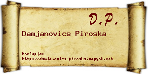 Damjanovics Piroska névjegykártya