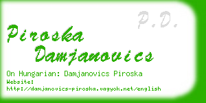 piroska damjanovics business card